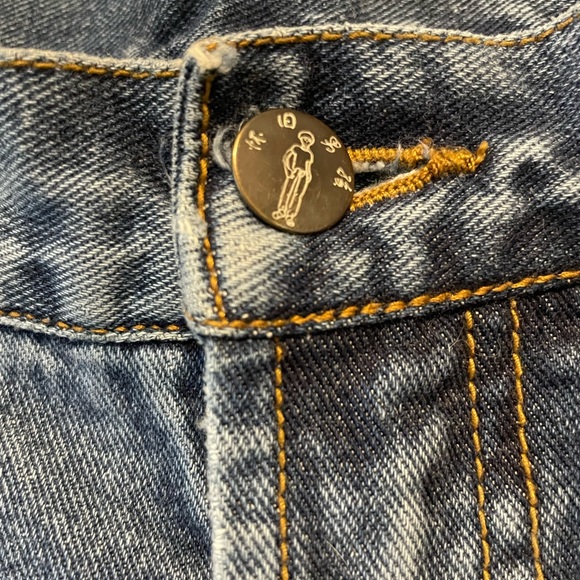 Vintage y2k HJNH Wrinkle straight leg high rise ribcage jeans blue size 31 - Picture 7 of 8